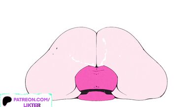 CARTOON ANIMATED FUCK TOY TESTING BIG ASS GIRL DILDO RIDE