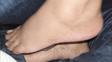 Her soles drain my dick