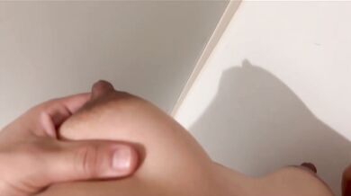 Real home video - Playing with my hot neighbor's milky tits