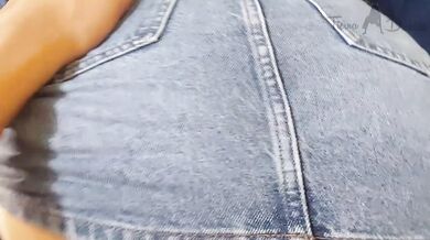 I couldn't resist fucking her when I saw her in her denim miniskirt