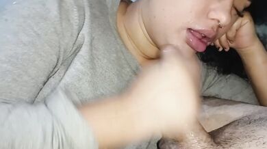 She's giving an insane blowjob, she is the best sucking dick in site‍