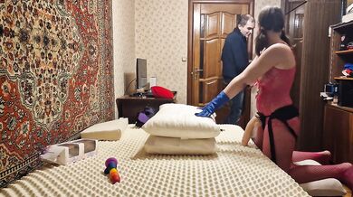 Anastasia Mistress Russian cute girl fuck Husband's Ass and Make Him Understand Who the Slave Is amateur femdom painful pegging sex