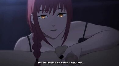 Unsensored Makima from Chainsaw Man, handjob and anal fuck