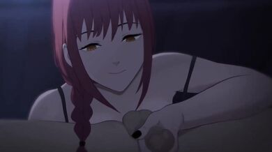 Unsensored Makima from Chainsaw Man, handjob and anal fuck