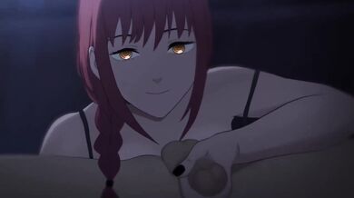 Unsensored Makima from Chainsaw Man, handjob and anal fuck