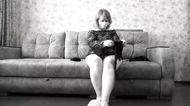 Trying on stockings