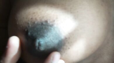 Big Hard Nipple Twist Brown Girl Solo - Sunshine Big Tit Close Up!