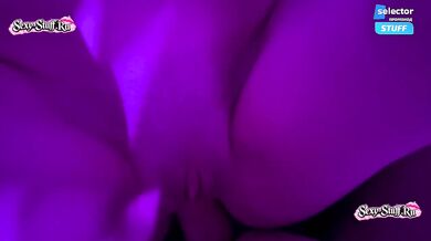 Creampie with an 18-year-old girlfriend. Sperm flows out of it