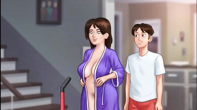 ollando a madrastra por TODA la casa a escondidas - summertime saga