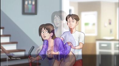 ollando a madrastra por TODA la casa a escondidas - summertime saga