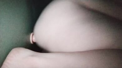 Tight dildo traps daring, unbound pussy re