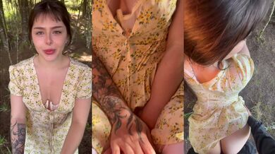 Fuck me hard before some one see us! Beautiful Girlfriend Fucks Me on our FIRST DATE in the Forest