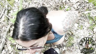 Big Tit MILF Gets Hiking Trail Facial