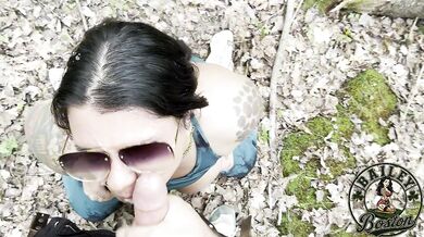 Big Tit MILF Gets Hiking Trail Facial