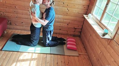 Scandinavian MILF has sex with guy. Orgasms for both and cum in her pretty mouth!