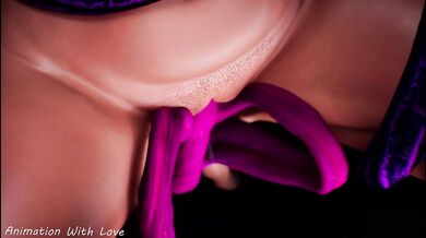 Curvy Tattooed Girl Dreaming of Total Tentacle Filling | 3D Animation