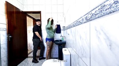 Step-Uncle rubbing dry-hump and pulling down her clothes to masturbate her.