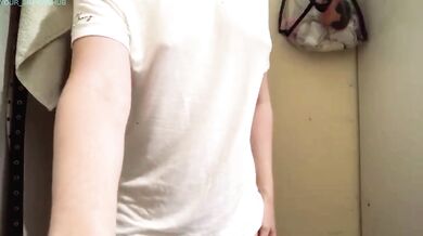 hot woman teasing, shaking her ass, hard nipples, hands gently on her body
