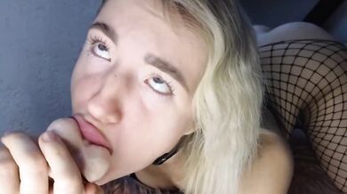Taking that dildo DEEP into my mouth - sloppy BJ, practice before real dick
