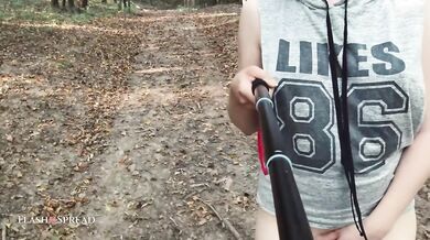 Romanian Whore Undressing and Walking Half Naked in the Forest (8 mins)