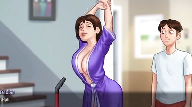 SUMMERTIME SAGA : ( GAME ) - DESCUBRÍ QUE MADRASTRA LIMPIANDO SIN ROPA INTERIOR Y VEAN QUE FUE LO QUE HICE