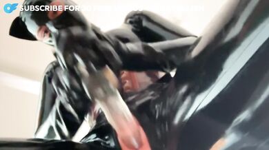 POV latex dildo fuck - dripping cream