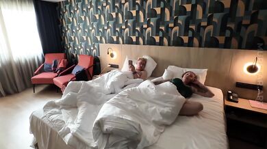 My Redhead Step Mom & I Shared A Hotel Bed... The Open Door Changed Our Night Forever