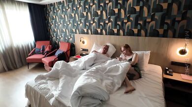 My Redhead Step Mom & I Shared A Hotel Bed... The Open Door Changed Our Night Forever