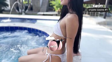Fucking with a beautiful petite Colombian woman in the pool!