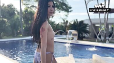 Fucking with a beautiful petite Colombian woman in the pool!