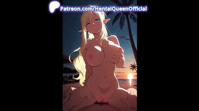Horny Neko Catgirl Creampied Hard on Tropical Beach at Night