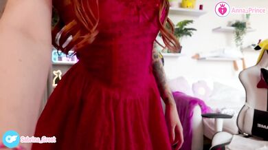 SFW Red Dress First Try-on
