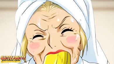 Hentai Granny Gets a Double Portion Hot Cum For Breakfast