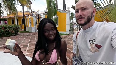DRIPPING CUM Onto Busty Black Girl I Picked Up By The Pool