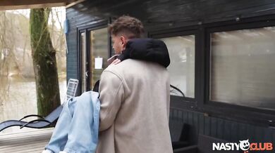Czech babe Sophie gets brutally anal fucked in a car by her driver Michael