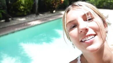 Step brother destroys me in the pool with his big cock