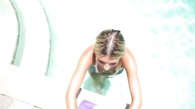 Step brother destroys me in the pool with his big cock
