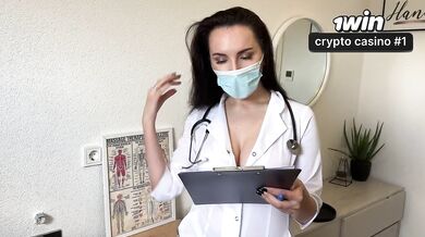 Horny nurse forgot she was on duty deep throat cum shot while latex gloves