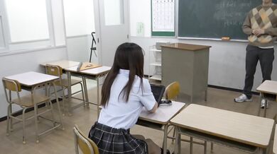 Japanese schoolgirl turns teacher's wet dream into hardcore classroom fuckfest