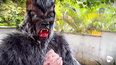 Little Red Riding Hood teased the wolf’s furry costume then lost her fruit in his big cum load