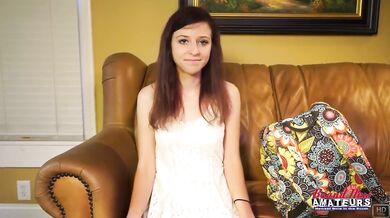 Brunette Petite Katie Walls Gushes With Tasty Cum Swallowing BJ