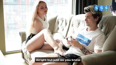 Footjob cheating on my dumb husband doggystyle creampie blonde Russian cuckold