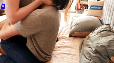 18 year teen tears jeans riding his monster dick raw home fuck