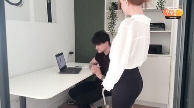 Boss Destroys Redhead Secretary In His Office Rough Fuck