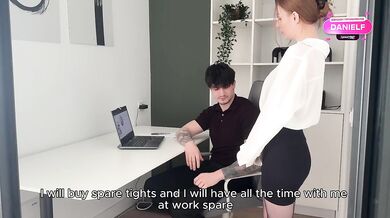 Boss Destroys Redhead Secretary In His Office Rough Fuck
