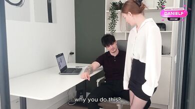 Boss Destroys Redhead Secretary In His Office Rough Fuck
