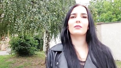 Czech street brunette gets savage public pussy destroyed with dildo right after she gushes on my tongue