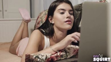 Bloom Lambie & Stefany Kyler squirt while hardcore cum pounding teen blowjob