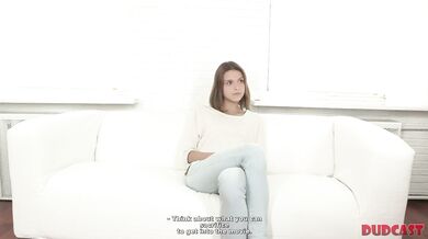 Teen slut destroyed by fake agent blowjob casting doggystyle
