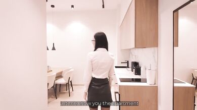 Real Estate Agent Fucks Client Raw Doggy Close Up Cumshot